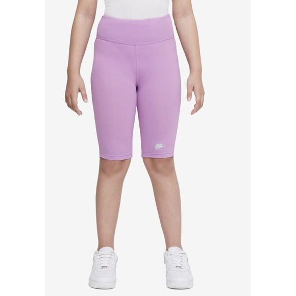 New Nike Girls' 9" Biker Shorts Size Medium Color Volt NWT - Picture 1 of 2